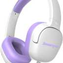 Kids Headphones for School, 3.5mm Jack Wired Headphones for Kids with Safe Volume Limiter, HD Stereo Sound On-Ear Girls Boys Toddler Headphone for Tablet, iPad, Kindle(WhitePurple)