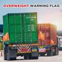 Jecery 4 Packs 18 x 18 Inch Oversize Load Safety Flags Mesh Wide Load Warning Flags with 35.4 Inch Wooden Dowel for Trucks Trailer Transport and Pedestrian Crossings (Cross Reflective Strip,Orange)