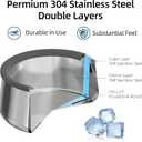 3L/0.8 Gallon No Spill Water Bowl for Dogs, Double-Wall Stainless Steel Slow Water Dog Bowls, Splash-Proof Vacuum Float, Dishwasher Safe for Large Medium Dogs (3L/101 floz)