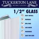 TUCKERTON Lane Glass Door Seal Strip, Soft Shower Door Sweep to Stop Leaks, Shower Silicone Seal Strip (H Type 1/2 (5 Pack))