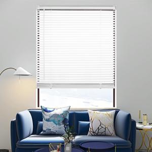 Changshade Venetian Vinyl Mini Blinds 1 Inch Cordless Light Filtering for Indoow Windows, Horizontal Window Blinds for Home Office with Tilt Wand, Shade Size 52" Wide x 64" High, White, JZBLD52WT64A