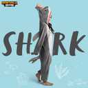 Spooktacular Creations Halloween Shark Costume, Adult Shark Costume, Jumpsuit Marine for Halloween Dress Up (Gray, M)