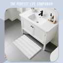 Yimobra Bathroom Rug Mat 32 x 20, Non Slip and Super Absorbent Bath Mat,Machine Washable Quick Dry,Ultra Plush Chenille Shower Rugs for Bathroom Floor Sink Tub and Shower Outside,White