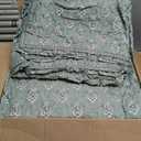 Madison Park Vintage Floral Quilt Set King Size, Reversible Bedding & Lightweight Bedspread Set, Traditional Block Print Coverlets with Ruffled Edge, 3-Piece with 2 Shams, Sage Green