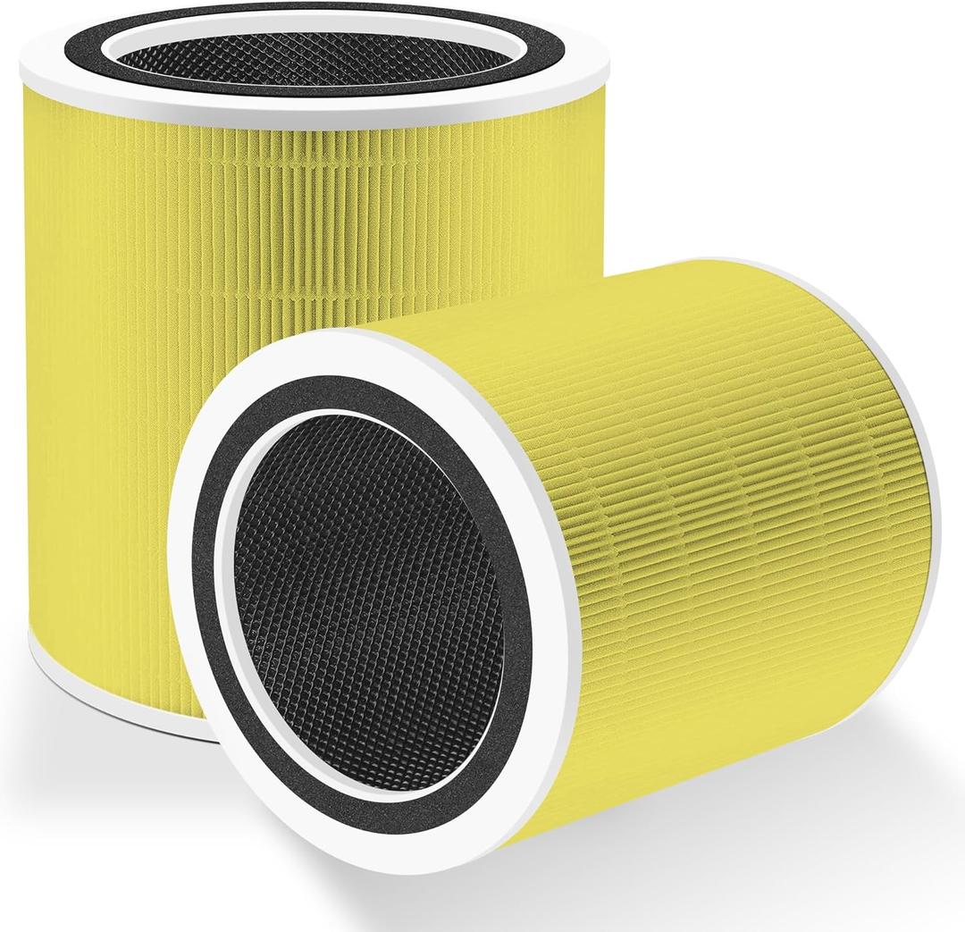 Core 400S Pet Care Replacement Filter for LEVOIT Core 400S Smart WiFi Air Purifier, Funmit 3-in-1 H13 True HEPA Replacement Filter, Part # Core 400S-RF-PA (LRF-C401-YUS), Yellow, Pack of 2 