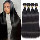 12A Human Hair Bundles 16 18 20 22 Inch Straight Bundles Human Hair Extensions Brazilian Virgin 100% Unprocessed Raw Straight Hair 4 Bundles Human Hair Natural Color