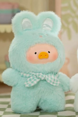 Lulu The Piggy Pig Vintage Bunny Bear Joyful Time Series Blind Box Figures 1PC Plush Cute Collectible Toys Kawaii Birthday Gifts
