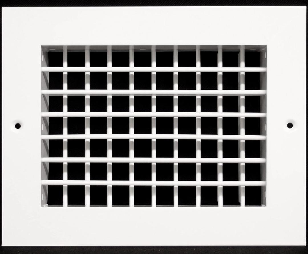 10x6 Double Deflection Supply Air Vent Cover for Wall or Ceiling Duct Opening - Rust-Proof Adjustable Full Control Airflow Direction Diffuser by HVAC Premium - White - Overall Size: 11.5'" X 7.5"