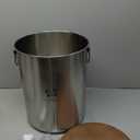 25 Lbs Stainless Steel Dog Food Storage Container with Airtight Wooden Lid & Ceramic Bone Handle, Large Metal Dog Food Bin for Dogs & Cats, Keep Fresh, Easy to Clean