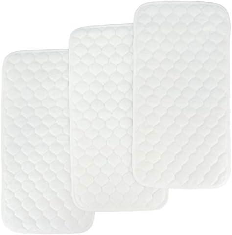 BlueSnail Quilted Thicker Waterproof Changing Pad Liners,3 Count(Snow White 13” x 27”)