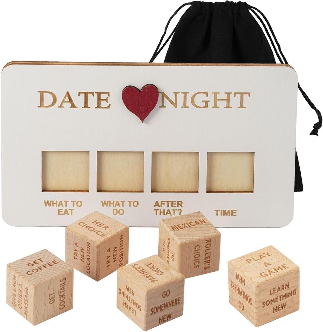 2 x Date Night Dice Game for Adults - Stocking Stuffers for Men, Food Decider Dice Games for Date Night Gifts Ideas, Couple for Him and Her, Valentines Day Gifts for Boyfriend (1pcs)