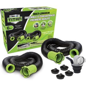 Thetford 17903 Titan 20 Feet Premium RV Sewer Hose Kit Bilingual , Black