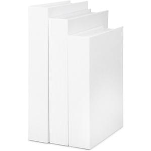 3Pcs Faux Books for Decorative, Linen Fake Books Boxes Blank Stacked Decor Books for DIY Crafts Hotel Entryway Bookshelf Coffee Table(White,S&M&L)