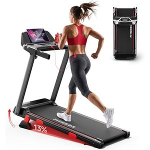 RHYTHM FUN 13% Incline Walking Pad Treadmill with Handles, 6.2MPH, Foldable | 3.9" Folded Height Space-saving, Easy Setup, 8.5"Side Handle Bar, 0.6–6.2 mph, APP, Quiet, For Home Office Use