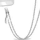 Phone Lanyard for Cellphone Case Crossbody Phone Strap Detachable Phone Charms Strap Anti Theft Necklace Holder for iPhone For Women(silver) (Large)