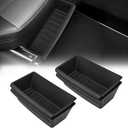 4 PCS Under Seat Storage Box Organizer Designed for 2025 2026 Tesla Model Y Refresh (Juniper), Not Fit 2017-2023 Model 3 & 2020-2024 Model Y, Tesla Underseat Storage Box Bin, Black