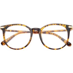Gaoye Blue Light Blocking Glasses, Retro Round Eyewear Frame Anti Eyestrain Computer Glasses for Women Men (Tea Leopard/Transparent Lens) (Tea Leopard/Transparent Lens)