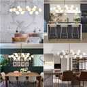 Mid Century Modern Chandelier Gold Linear Sputnik Chandeliers 16-Light Rectangular Pendant Lighting Fixture for Dining Room, Kitchen Island