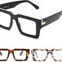 3 Pack Reading Glasses for Women Men, Spring Hinge Eyeglasses Blue Light Blocking Anti Eyestrain Computer Readers