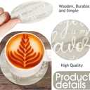 Queekay Coasters Set of 6 House Warming Gifts New Home Wooden Farmhouse Drink Coasters with Holder 4'' Funny Decoration for Kitchen Family Coffee Bar Tabletop Protection(Brown Marble)