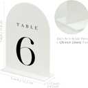White Arch Table Numbers for Wedding, 20 Pack 5"x7" White Arch Acrylic Table Numbers 1-20 with stand, Perfect for Wedding Event Reception