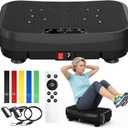 MASYN Vibration Plate Exercise Machine for Lymphatic Drainage 120 Levels Whole Body Vibrating Platform with Resistance Bands & Bluetooth 440 lbs Capacity Shaker Board Workout Equipment for Weight Loss