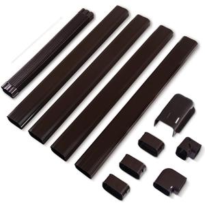 LyPrem 17Ft Mini Split Line Set Cover 5" PVC Line Cover Kit for Mini Split and Central Air Conditioner & Heat Pump(Brown)