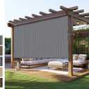 Outdoor Roller Shade for Patio, Exterior Cordless Blinds Patio Shades Roll Up Outdoor Blinds Screen for Porch Gazebo Pergola Backyard Privacy Protection,UV Sun Block Fade-Resistant 8ft Wide x 6 H