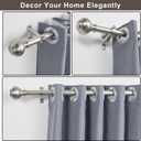 Nickel Brushed Window Curtain Rods 72 to 144 Inch, Adjustable Curtain Rod,Heavy Duty Window Rods,Thicken Sturdy Drapery Rods,Single Telescoping Decorative Curtain Rod for Window