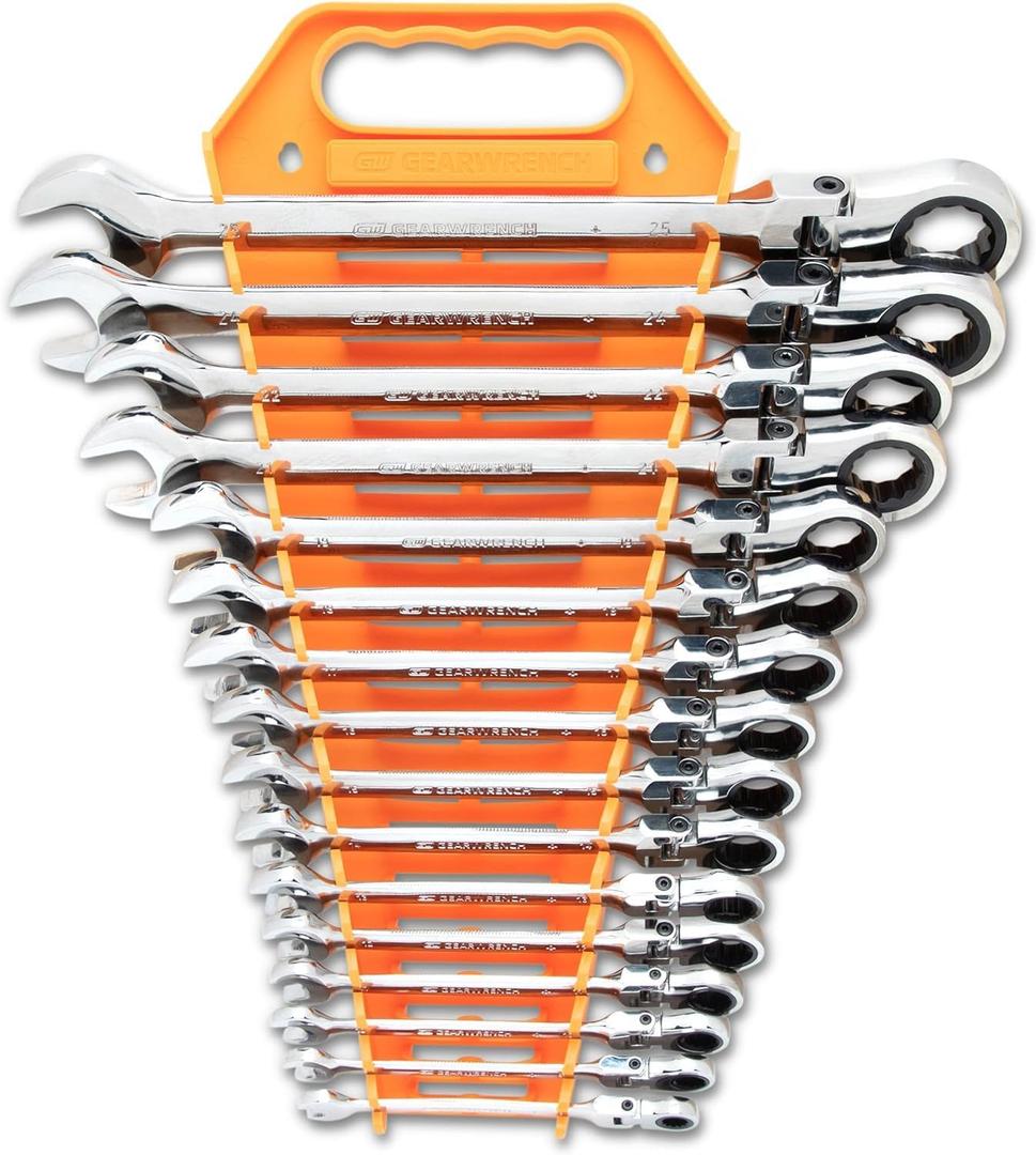 GEARWRENCH 16 Pc. Ratcheting Flex Combination Wrench Set, Metric - 9902D
