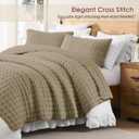 WDCOZY King Size Quilt Bedding Sets with 2 Pillow Shams, Lightweight Soft Bedspread Coverlet, Quilted Blanket Thin Comforter Bed Cover for All Season, 3 Pieces, 104x90 inches, Taupe