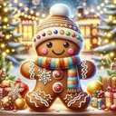 GEMFAMILY Winter Diamond Painting Kits for Adults,5D Diamond Art Painting Kits for Christmas Gingerbread Man, DIY Full Round Drill Diamond Diamonds Gem Art and Crafts Home Decor 13.8 x 13.8Inch