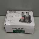 Electric Salt and Pepper Grinder Set, Upgraded 2-Speed Setting, External 5 Adjustable Coarseness, Battery Display Rechargeable Base, Stainless Steel Automatic Salt & Pepper Shakers Mill with LED Light (Sliver Black)