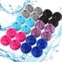 Blulu 24 Pieces Pet Hair Remover for Laundry Dryer Balls Reusable Washing Machine Hair Catcher Pet Dog Cat Catcher Lint Remover (Light Blue,Blue,Grey,Black,Purple,Rose Red)