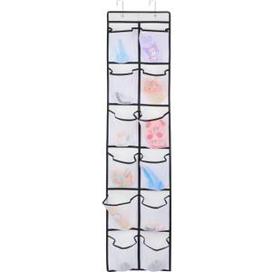 GOMAJI 12 Large Pockets Over Door Hanging Shoe Organizer, White