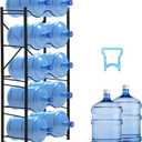 5 Gallon Water Bottle Holder for 10 Bottles, 5 Tier Double Row Water Jug Rack with Detachable Heavy Duty Metal Frame, Space Saving Water Jug Stand for Office, Kitchen, Garage, Gym, and Restaurant