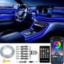 DEHERANE Interior Car LED Strip Lights, RGB 6 in 1 Ambient Lighting Kit with 315 inches Integrated Fiber Optic, 16 Million Colors Car Interior Lights with Wireless APP& Remote Control, Sync to Music