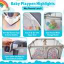 Baby Playpen for Babies & Toddlers, Large Playpen with Breathable Mesh, Anti-Slip Suction Cups, Zipper Door, Portable Indoor Outdoor Baby Play Yard with Balls & Storage Bag