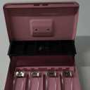 xydled Cash Box with Money Tray and Key Lock,Tiered, Cantilever Design,4 Bill / 5 Coin Slots,11.8" x 9.5" x 3.5", Pink