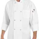 Chef Designs Men's Rk Eight Pearl Button Chef Coat (X-Large, White)