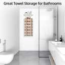 STWWO Wall Towel Rack for Rolled Towels, Towel Storage for Small Bathroom Can Holds 6 Large Towels, 30 inch Towel Racks with Shelf, White