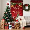 Christmas Door Cover Xmas Banner, 70.8 x 35.4 inch Hanging Front Door Cover Christmas Decor Backdrop Santa Background for Home Winter Holiday, Santa Claus