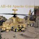 KALAPINK AH64 Apache Military Helicopter Building Blocks Set (200+ Pieces), Army Airplane Designed for Plane Lovers, Kids (8+Years) and Adults