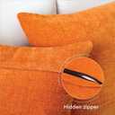 Encasa XO Thick Chenille Throw Pillow Covers Set of 2 | Orange - (18"x18") (45x45 cm) | Decorative Accent Square Throw Pillow Cases for Couch, Home Decor, Sofa