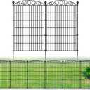 12 Panel No Dig Decorative Garden Fence - 42in H x 25.55ft L, Tall Animal Barrier for Dogs Rabbits, Rustproof Metal Wire Panels for Yard, Patio, and Outdoor Border Use