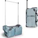 Travolution NEW Glittering Dance Bag with Garment Rack, 23 Inch Rolling Duffel With Wheels, Ideal for Competitions & Travel, Easy-assembly Lightweight Aluminum Clothes Rack (Glitter Blue)