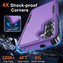 for Samsung Galaxy S25 FE Case with Screen Protector+Camera Lens Cover,Military Grade Heavy Duty Shockproof Phone Cover with Wrist Lanyard Strap for Samsung S25fe,Lavender