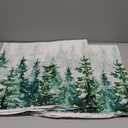 Watercolor Dark Green Tree Pillow Covers 18X18 Set of 2 Rustic Nature Forest Throw Pillow Cover Winter Christmas Decorative Pillow Cases Farmhouse Square Pillowcase for Outdoor Couch Patio