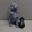 YODY Garden Statues Outdoor Garden Decor: Dog Statue with Solar Lantern for Yard Art Lawn Ornaments Porch Patio Balcony Home House - Birthday Gifts for Grandma Mom Women