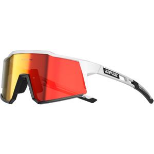 KAPVOE Polarized Glasses With 1 Lens Or 4 Lens UV Protection for Women Men Cycling Sunglasses Tr90 Frame Sports Bike K9022 (A010 Black White Frame / 4 Red Lens / No Box)